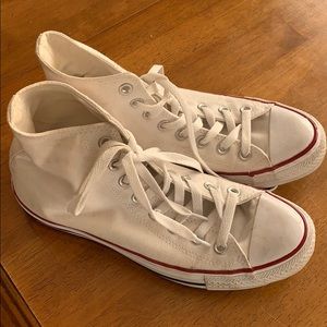 White Converse High Top women’s 9